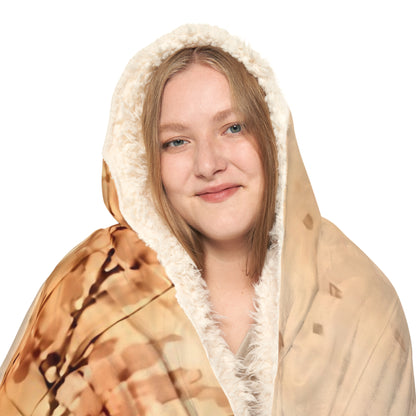 Bamboo & Blossom Cherry Blossom Lantern Hooded Blanket – Cozy Snuggle Throw for Spring, Floral Asian-Inspired Nighttime Scenery