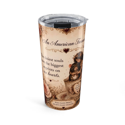 RattaCutie Couture Limited Edition 20oz Floral Tumbler — "An American Treasure" Quote
