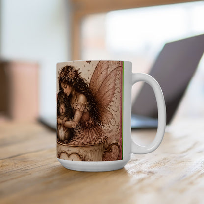 RattaCutie Couture Limited Edition Sentimental Girl & Mouse Ceramic Mug — "Kindest souls leave the biggest paw prints on our hearts"