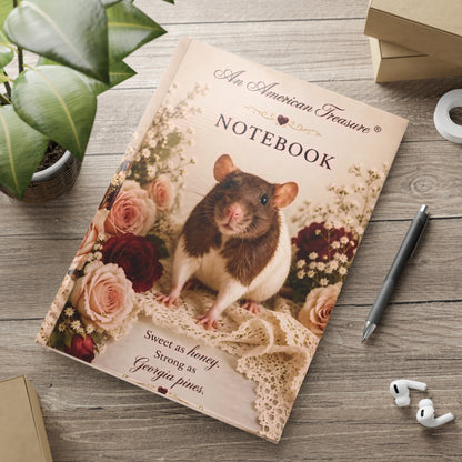 RattaCutie Couture Limited Edition Vintage Floral Rat Hardcover Notebook — "An American Treasure" Puff-Cover Journal