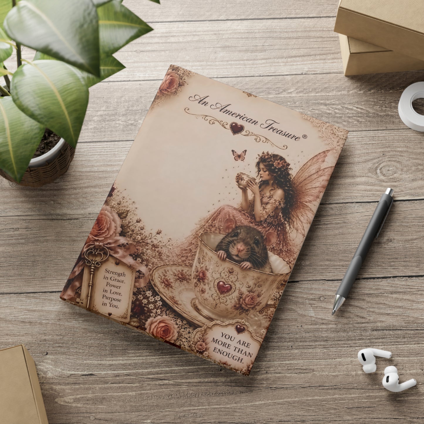 RattaCutie Couture Limited Edition Fairy Tea Journal — You Are More Than Enough Hardcover Notebook