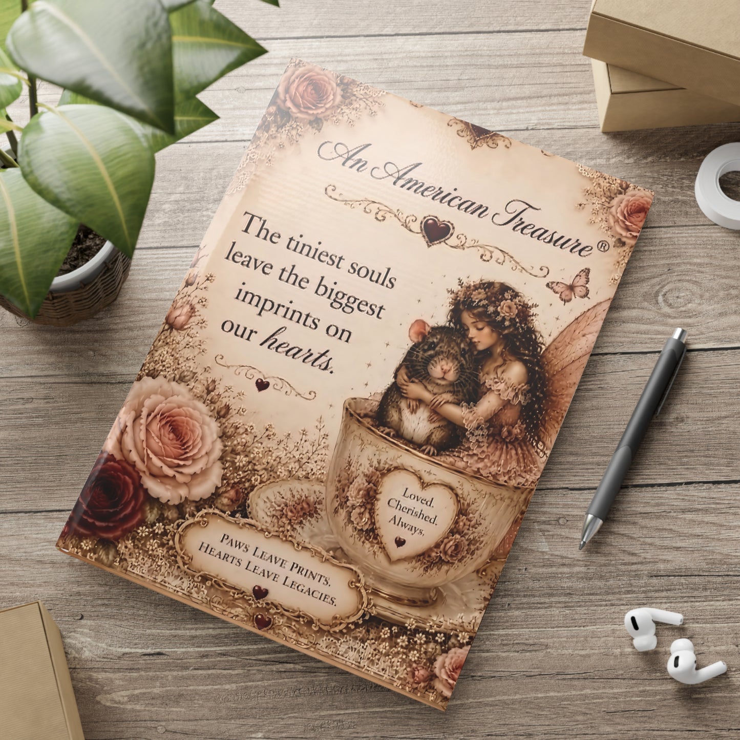 RattaCutie Couture Limited Edition Hardcover Notebook — "An American Treasure" Fairy Memory Journal (Puffy Cover)