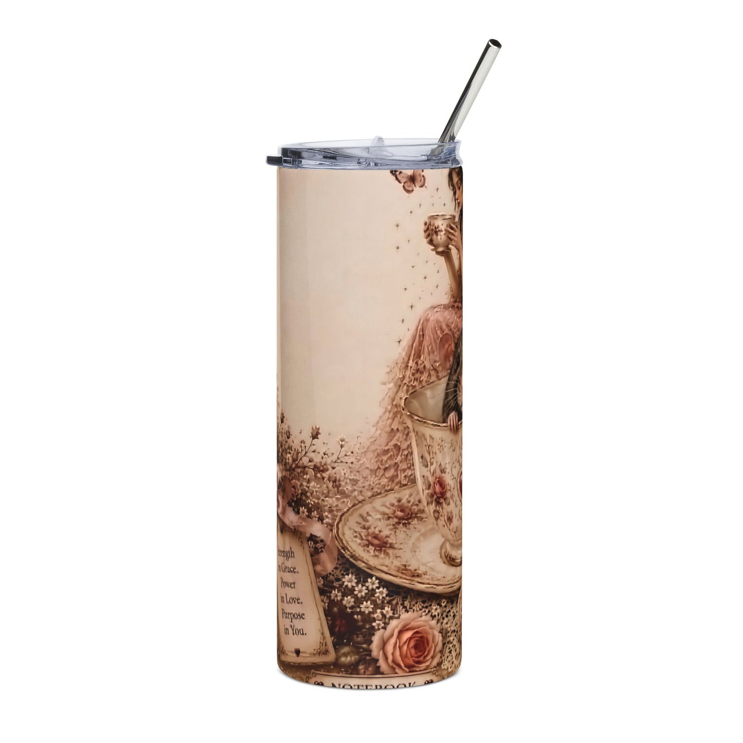 RattaCutie Couture Limited Edition Series 3 Vintage Rose Stainless Steel Tumbler - 20oz Floral Design