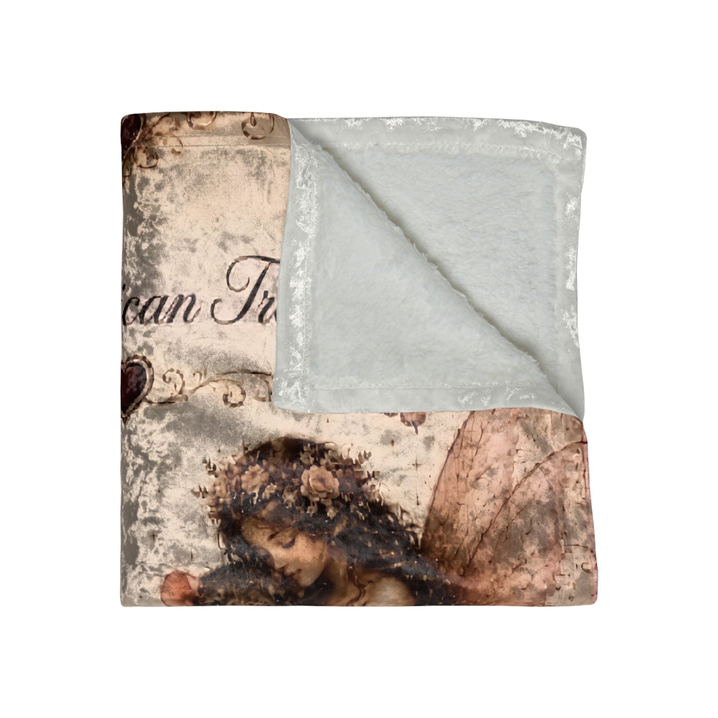 RattaCutie Couture Limited Edition Crushed Velvet Blanket - 'An American Treasure' Angel & Heart Design