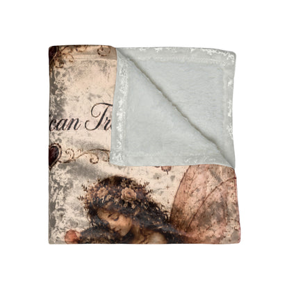 RattaCutie Couture Limited Edition Crushed Velvet Blanket - 'An American Treasure' Angel & Heart Design