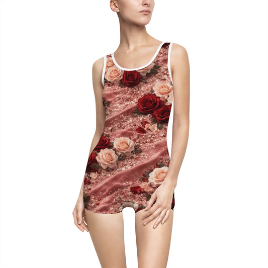 Velvet Rose Swimsuit - Retro Women's One-Piece
