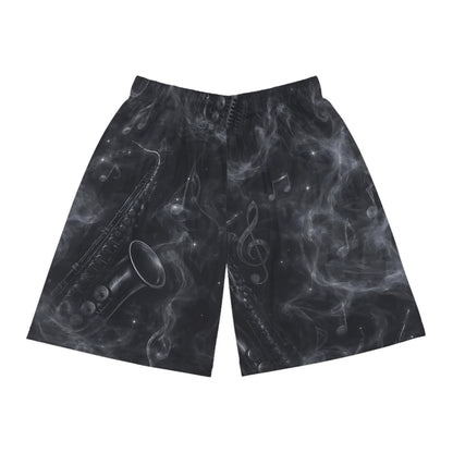 Midnight Metro Basketball Shorts — All-Over Print Athletic Shorts for Musicians