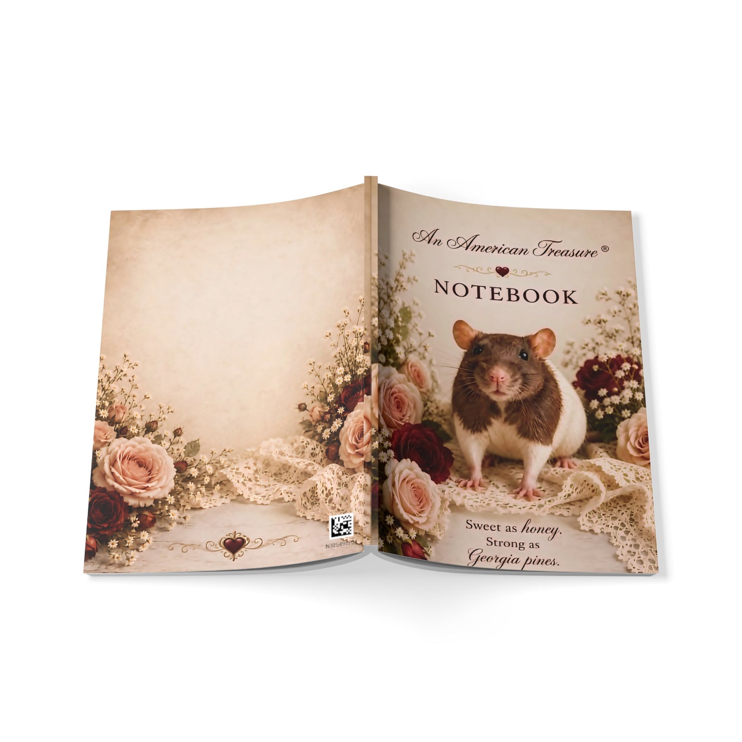 RattaCutie Couture Limited Edition Vintage Floral Notebook — "An American Treasure" A5 Softcover Journal