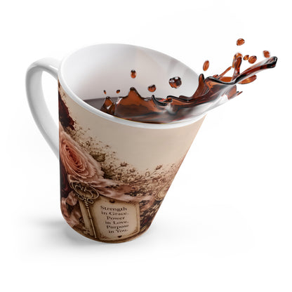 RattaCutie Couture Limited Edition Series 3 Latte Mug — Vintage Floral Key & Teacup Design