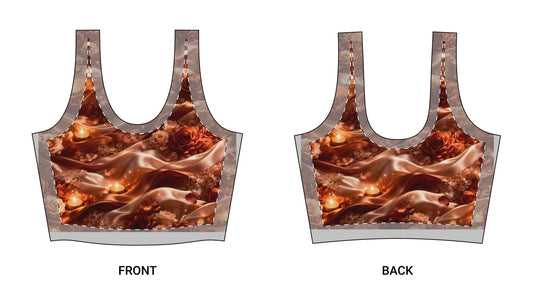 The Ginger Flame  Athletic Sports Bra — Abstract Metallic Swirl Activewear