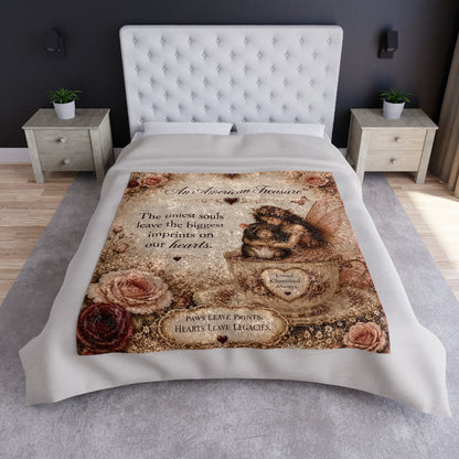RattaCutie Couture Limited Edition Crushed Velvet Blanket - 'An American Treasure' Angel & Heart Design