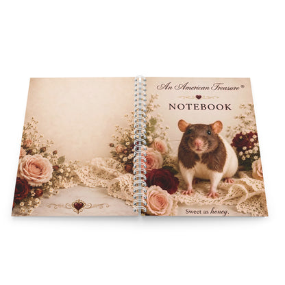 RattaCutie Couture Limited Edition Spiral Notebook — Vintage Floral Notebook “An American Treasure” (Sweet as Honey)