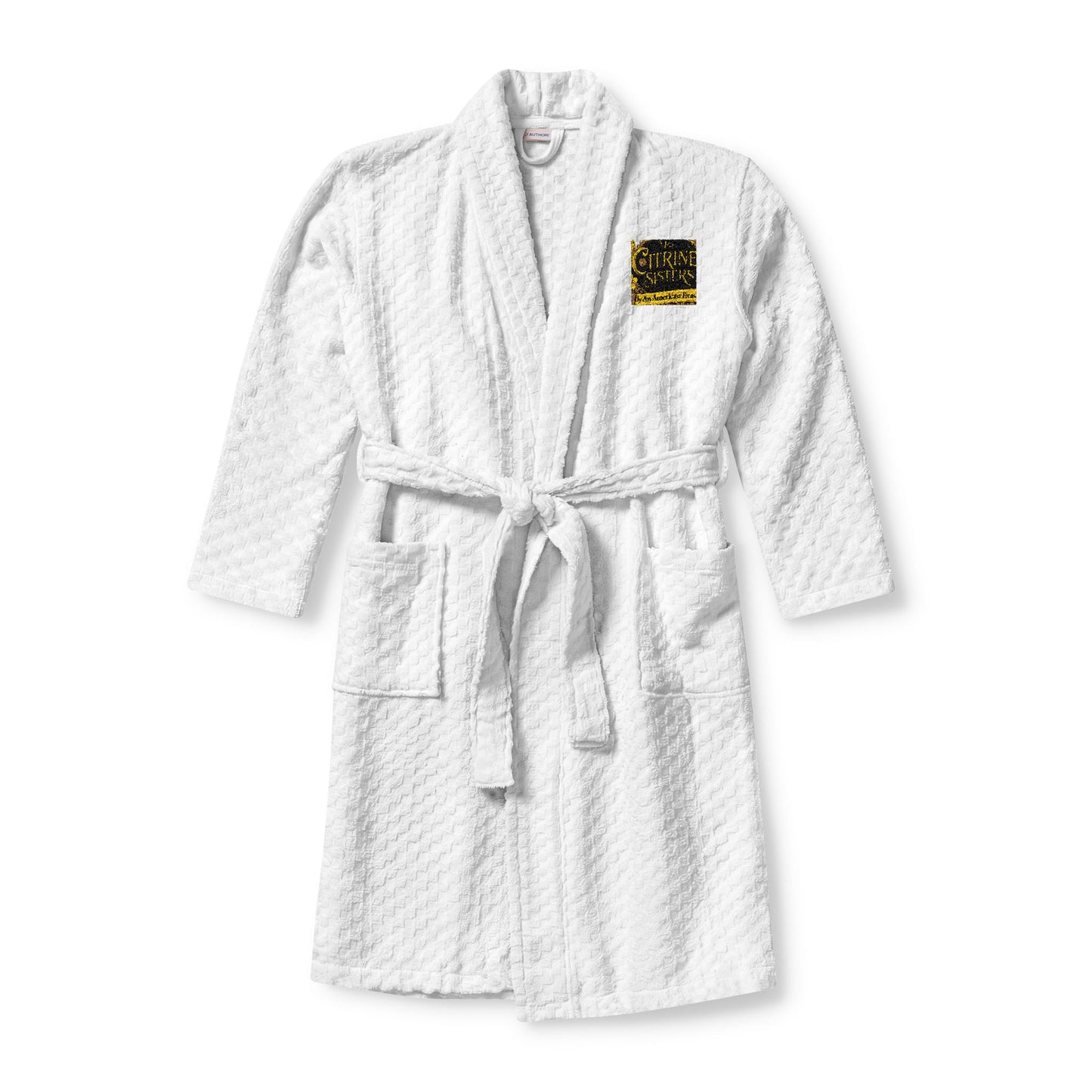 Citrine Sisters Logo Embroidered Terry Shawl Robe – Luxury Waffle Bathrobe with Chest Patch Limited Edition Series One Design One