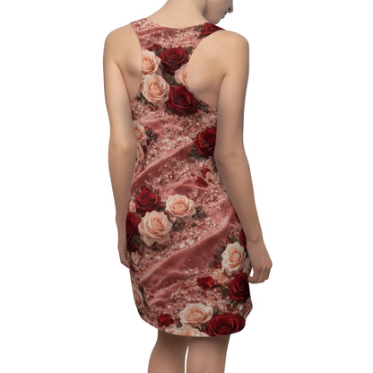 Velvet Rose Racerback Dress – All-Over Print Romantic Sundress