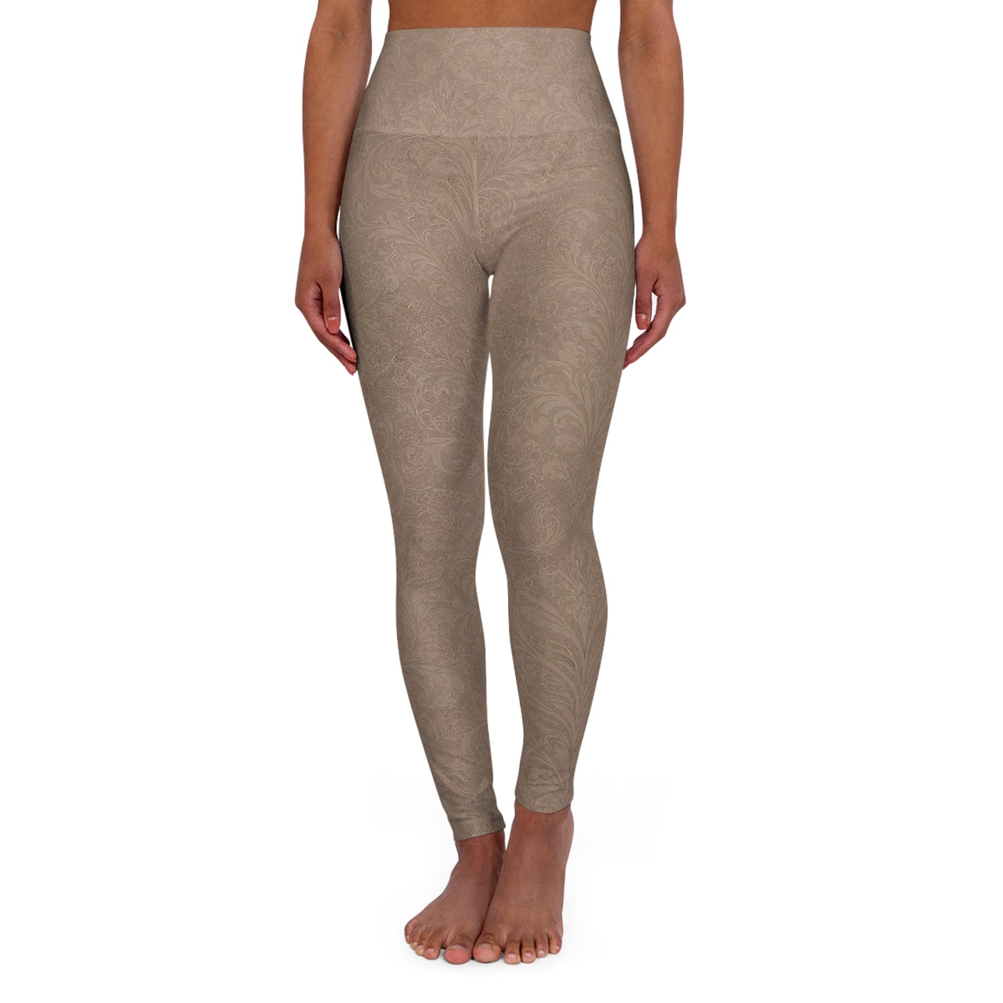 Espresso Yourself Couture Collection : Neutral Taupe High-Waist Yoga Leggings — Soft Sculpting Activewear - Collection One - Style One
