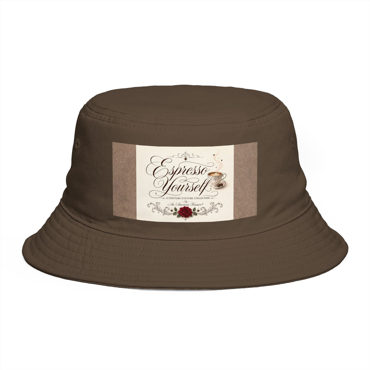 Express Yourself Couture Collection Coffee Patch Bucket Hat — Vintage Café Vibe, Casual Sun Hat for Coffee Lovers - Collection One - Style One