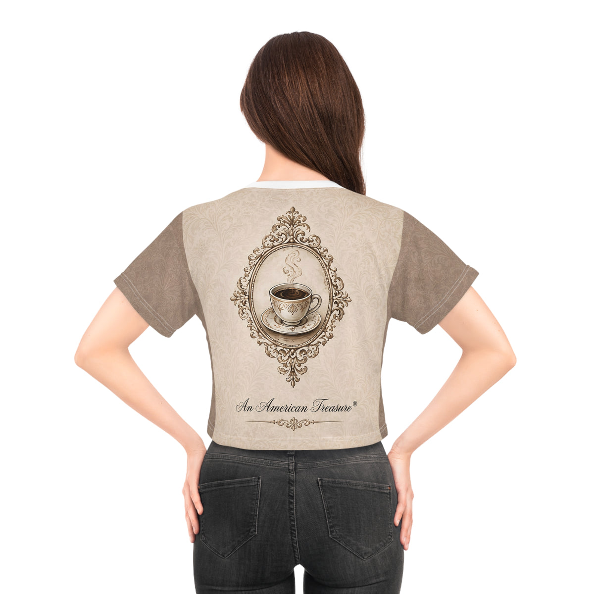 Espresso Yourself Couture Collection : Running on Espresso & Attitude Crop Tee — Vintage Coffee Graphic Top Collection One - Style One