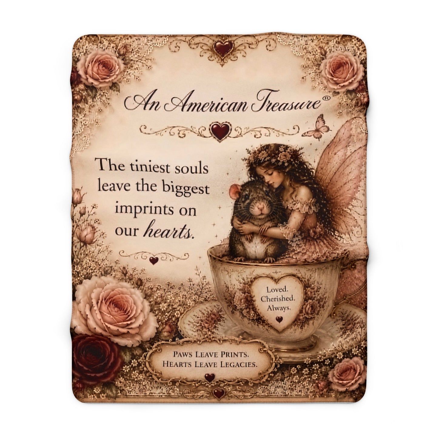 RattaCutie Couture Limited Edition Pet Sherpa Blanket – "The tiniest souls leave the biggest imprints" Accent Throw