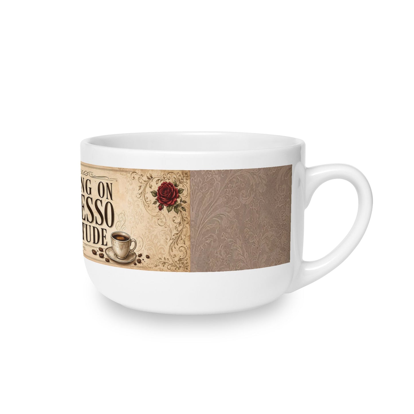 Espresso Yourself Couture Collection 25oz Latte Mug — "Running on Espresso & Attitude" Vintage Coffee Cup - Collection One  - Style One