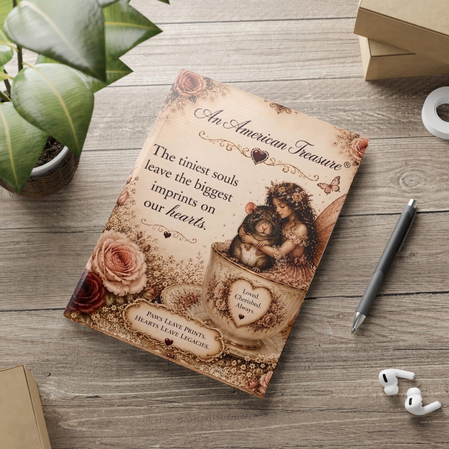 RattaCutie Couture Limited Edition Hardcover Notebook — "An American Treasure" Fairy Memory Journal (Puffy Cover)