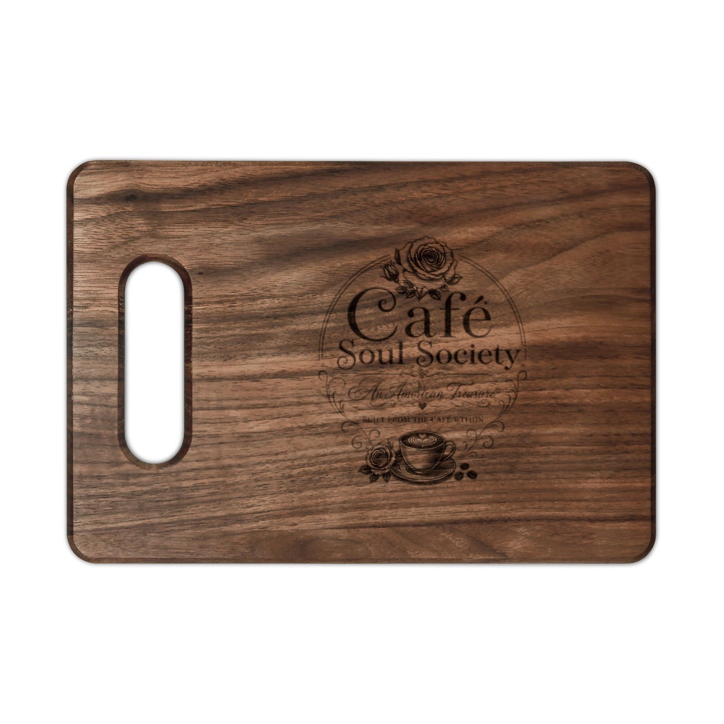 Cafe Soul Society Engraved Café Cutting Board - Charcuterie & Serving Board