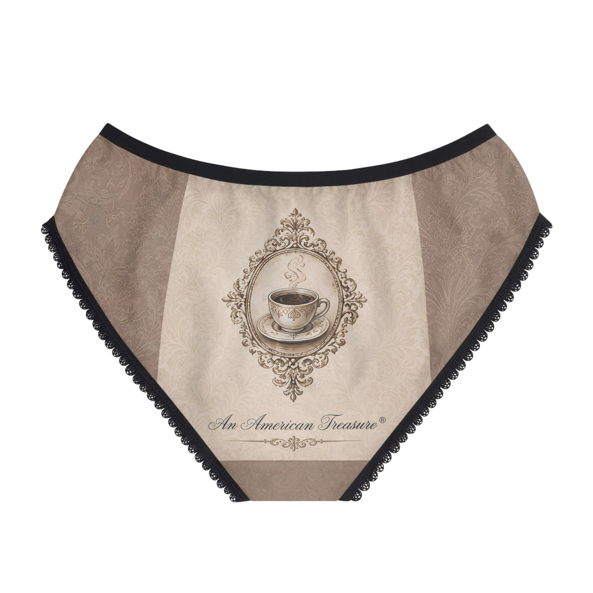 Espresso Yourself Couture Collection : Running on Espresso & Attitude Women's Briefs - Vintage Coffee Print - Collection One - Style One