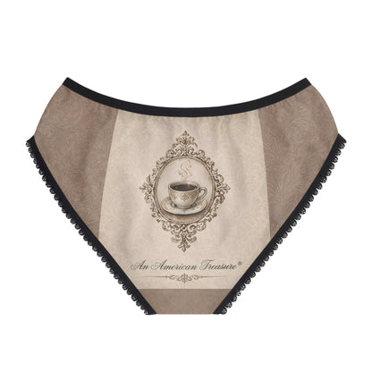 Espresso Yourself Couture Collection : Running on Espresso & Attitude Women's Briefs - Vintage Coffee Print - Collection One - Style One