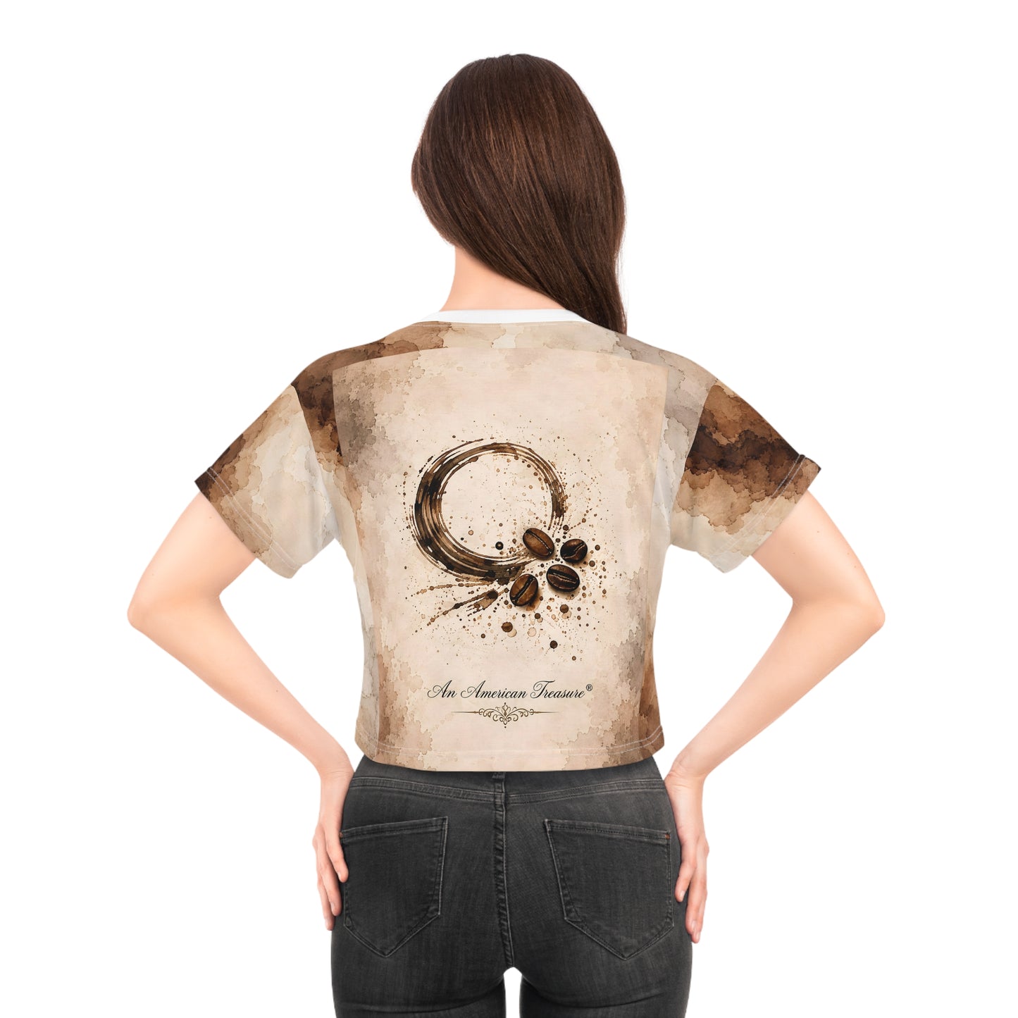Espresso Yourself Couture Collection : Sweet & Strong Just Like My Coffee Crop Tee — Vintage Coffee Lover Top - Collection One  - Style Two