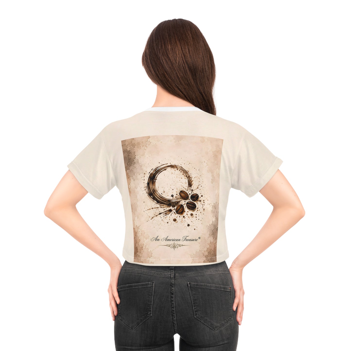 Espresso Yourself Couture Collection Coffee Crop Tee — "Sweet & Strong, Just Like My Coffee" Vintage Cafe Top - Collection One  - Style Two