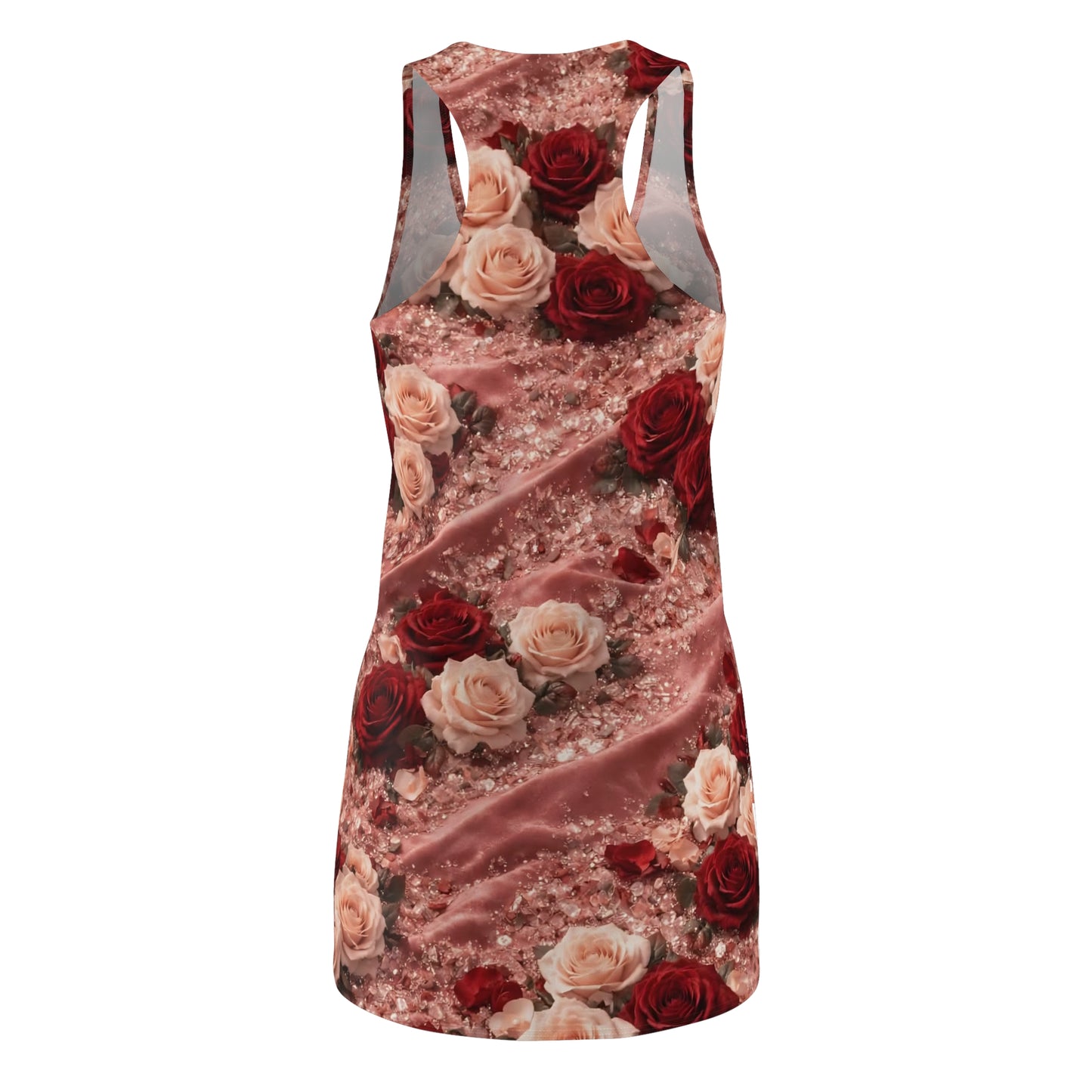 Velvet Rose Racerback Dress – All-Over Print Romantic Sundress